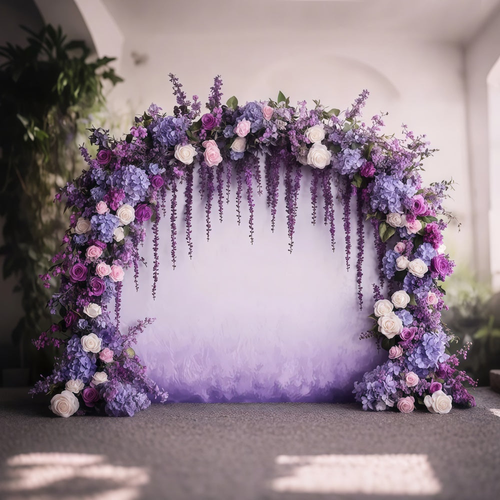 Purple Flowers Backdrop Charming Lavender Hydrangea Backdrop UK GTY3-42