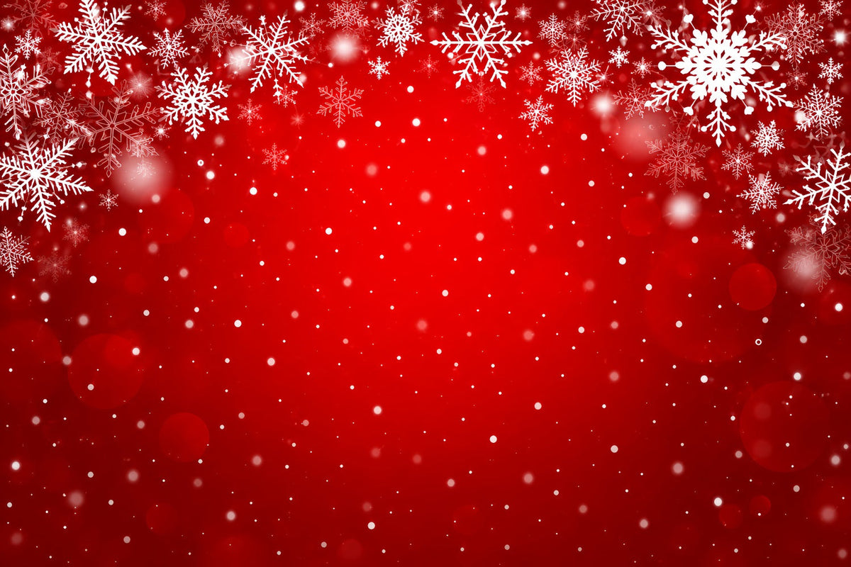 Christmas Backdrop Crimson Snowflake Bokeh Pattern Christmas Scene Photo Backdrops UK HQ610-178
