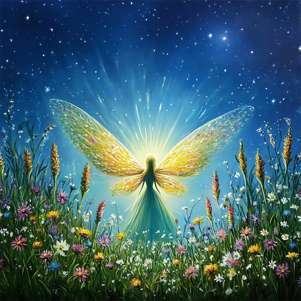 Spring Picture Backdrop Starry Fairy Blooming Field Backdrop UK LXX1-11