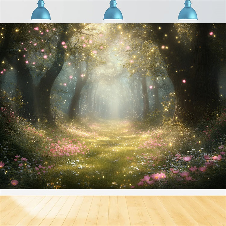Spring Backdrops Photography Magical Woodland BlossomsLight Backdrop UK LXX1-166