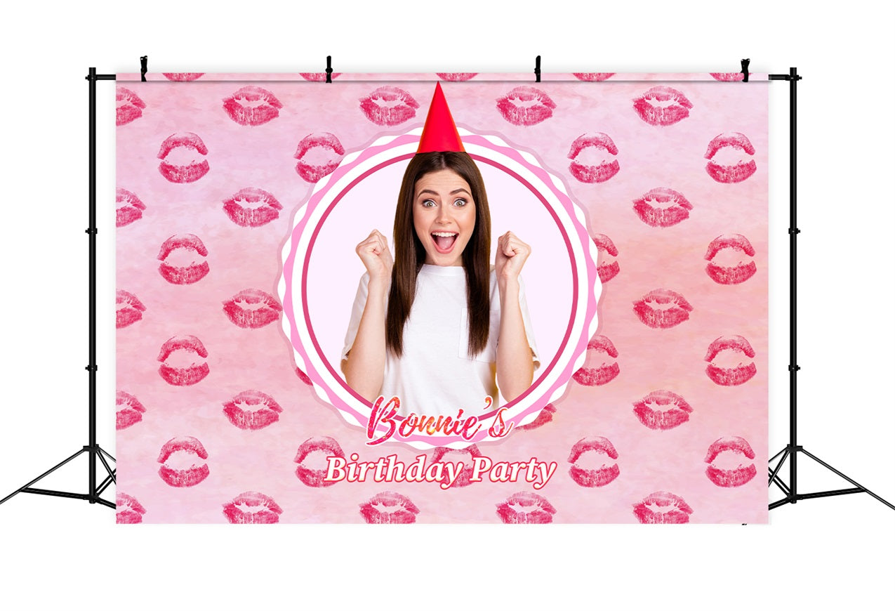 Custom Birthday Backdrops Barbie Pink Kiss Celebration Backdrop UK LXX1-201