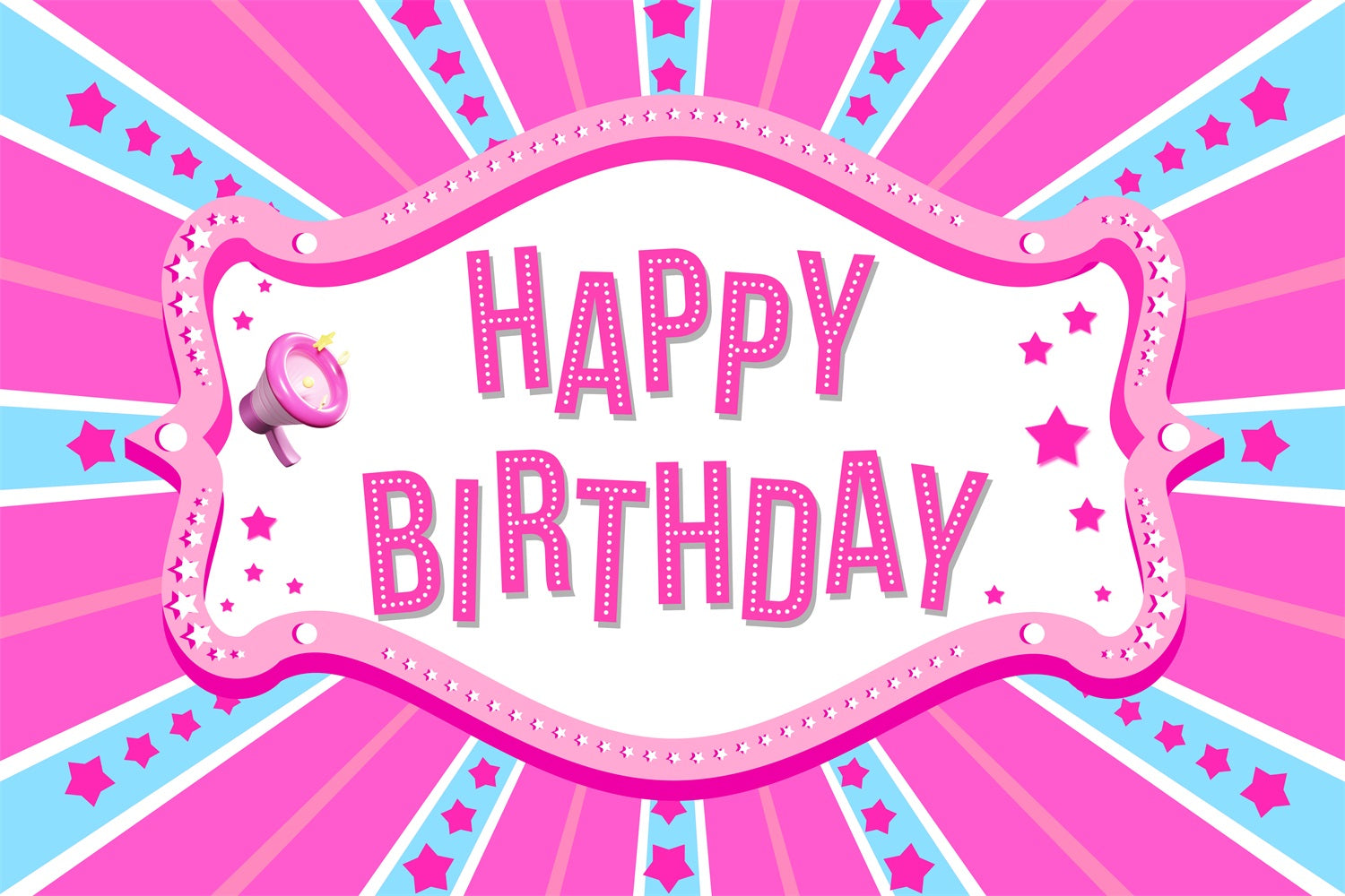 Custom Happy Birthday Backdrop Barbie Carnival-Inspired Backdrop UK LXX1-208