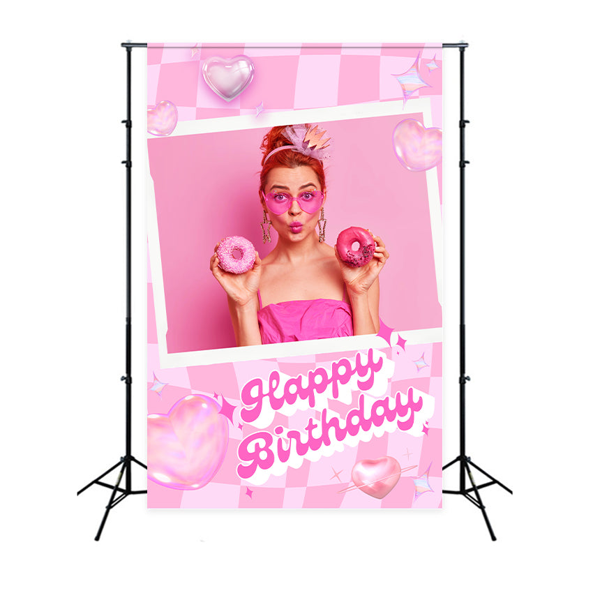 Custom Backdrop Birthday Barbie Retro Charm Happy Backdrop UK LXX1-212