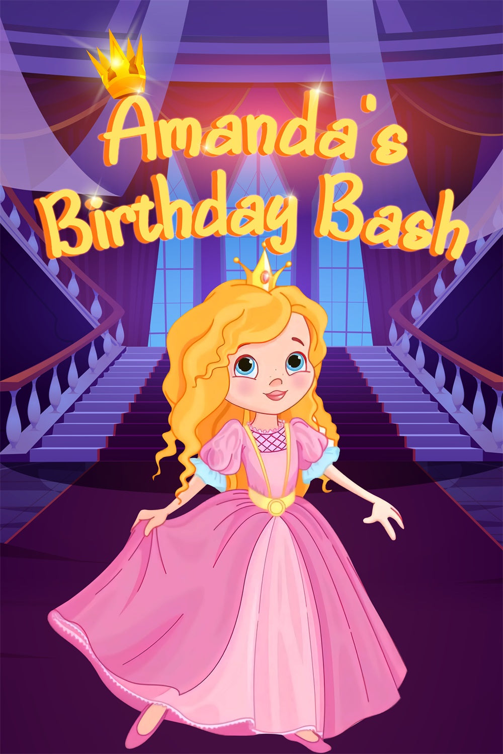 Personalized Birthday Backdrops Barbie Amanda Magical Backdrop UK LXX1-215