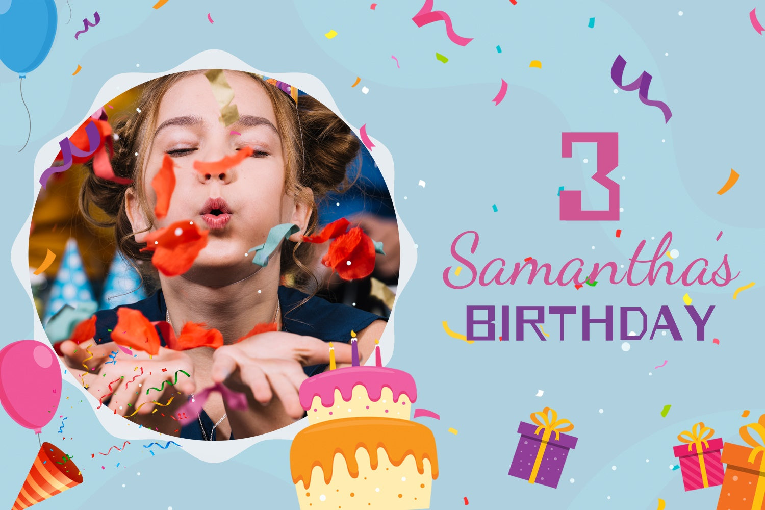 Custom Birthday Backdrop Cake Confetti Celebration Backdrop UK LXX1-219