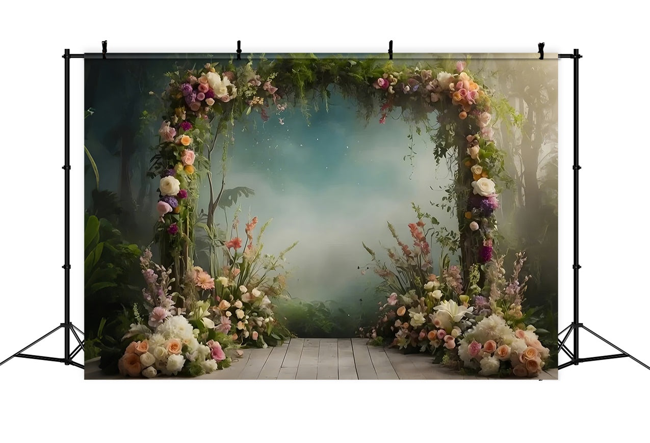 Pet Photography Backdrops Elegant Floral Vine Arch Backdrop UK LXX1-251