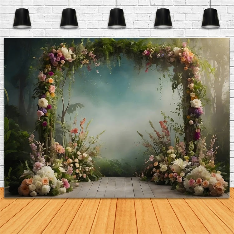 Pet Photography Backdrops Elegant Floral Vine Arch Backdrop UK LXX1-251