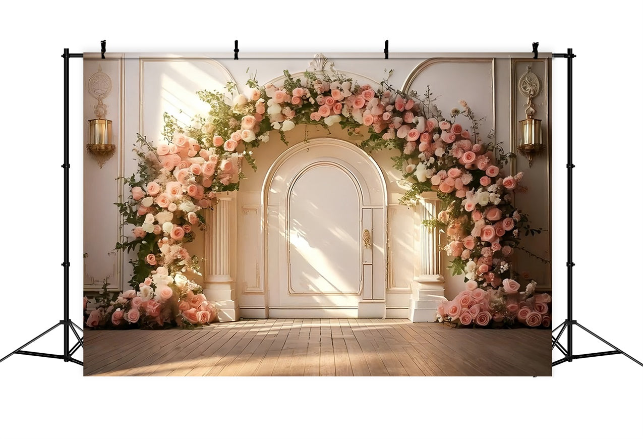 Pet Photography Backdrop Soft Blush Floral Arch Backdrop UK LXX1-253