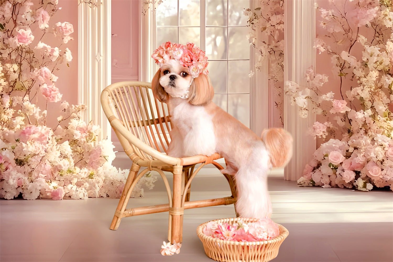 Backdrops For Pet Photography Pastel Flower Arch Backdrop UK LXX1-254