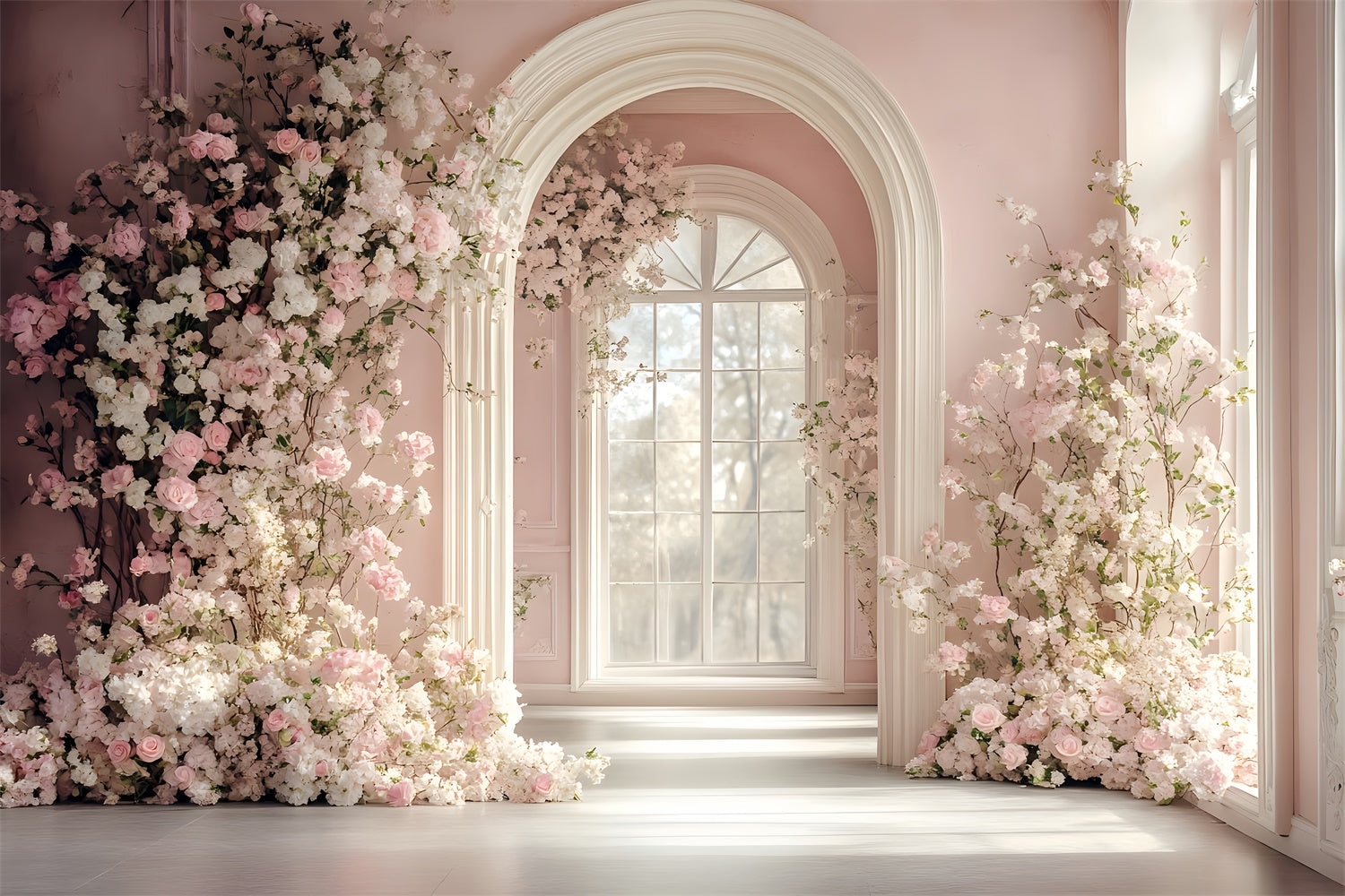 Backdrops For Pet Photography Pastel Flower Arch Backdrop UK LXX1-254