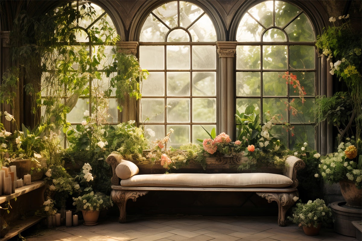 Pet Backdrops Vintage Arch Window Garden Backdrop UK LXX1-260