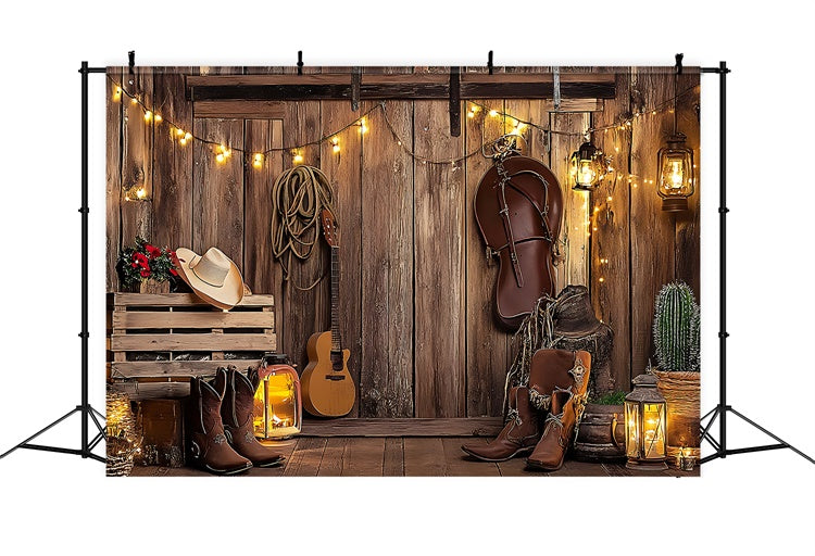 Pet Backdrop Country Guitar Saddle Lantern Backdrop UK LXX1-265