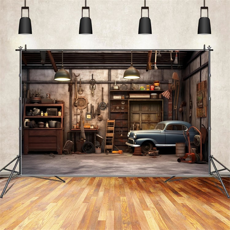 Pet Backdrop Timeworn Garage Repair Props Backdrop UK LXX1-267