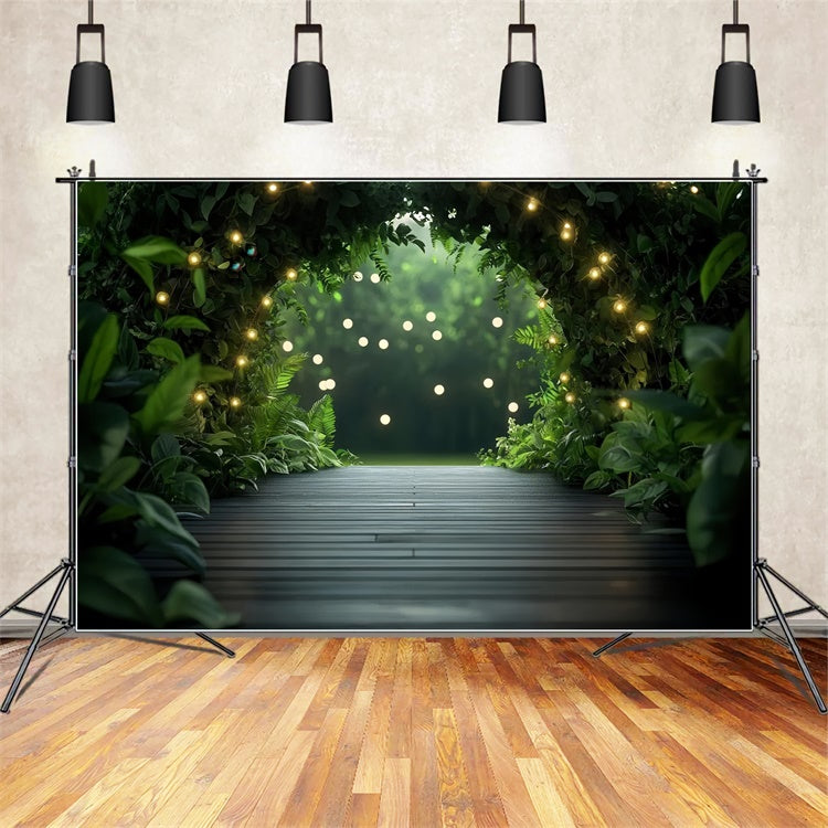 Pet Backdrop Lush Greenery Sparkling Lights Backdrop UK LXX1-270