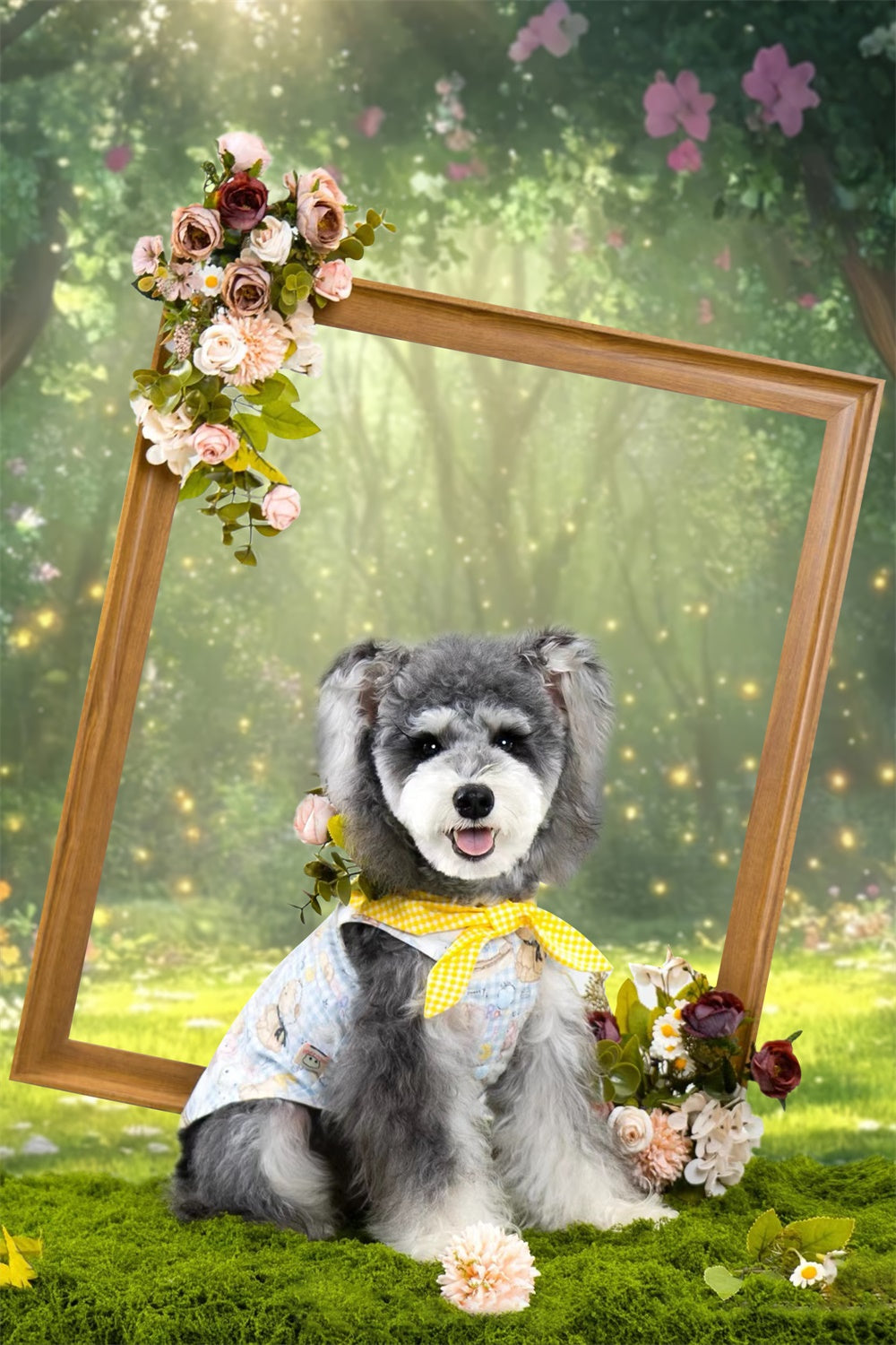 Pet Photography Backdrop Dreamy Forest Flowers Backdrop UK LXX1-272