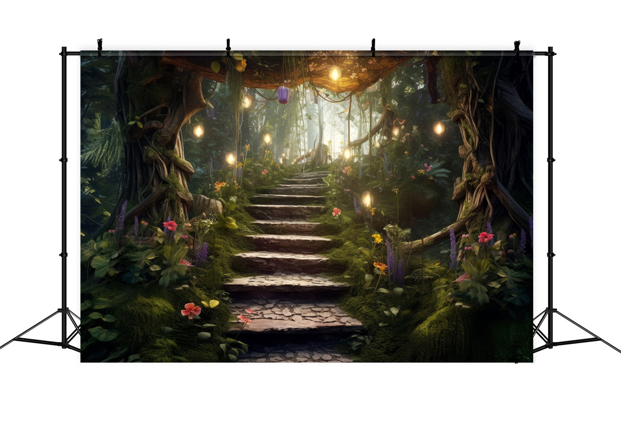 Backdrop Pet Enchanted Steps Fairy Forest Backdrop UK LXX1-273