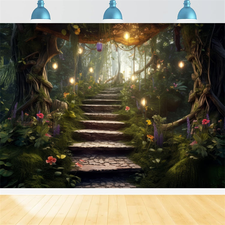 Backdrop Pet Enchanted Steps Fairy Forest Backdrop UK LXX1-273