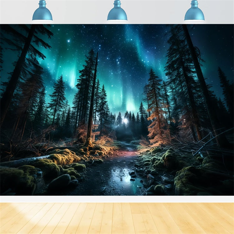 Pet Backdrops Mystical Forest Starry Sky Backdrop UK LXX1-274