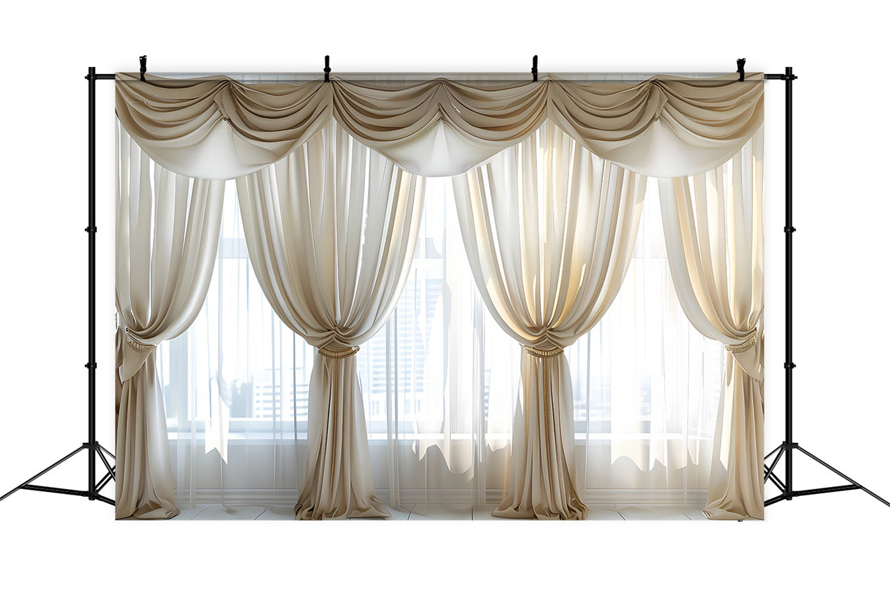 Pet Photography Backdrops Elegant Ivory Drapes Backdrop UK LXX1-280