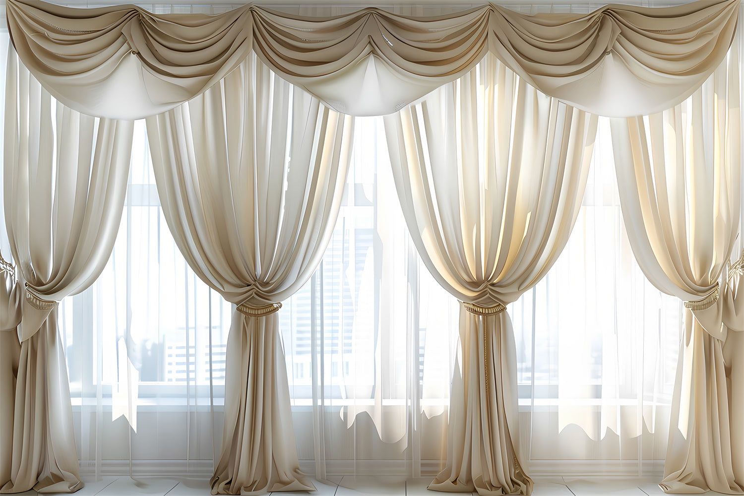 Pet Photography Backdrops Elegant Ivory Drapes Backdrop UK LXX1-280