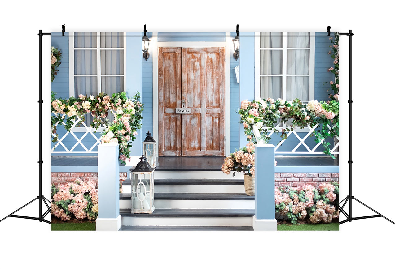 Pet Photo Backdrops Charming Cottage Door Floral Backdrop UK LXX1-283