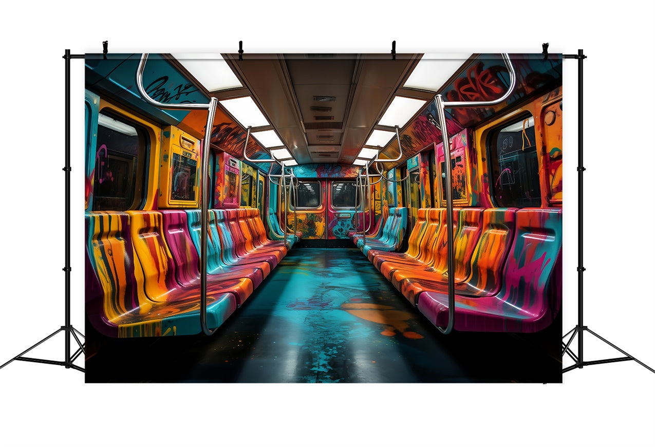 Backdrop Pet Colorful Subway Graffiti Art Backdrop UK LXX1-287