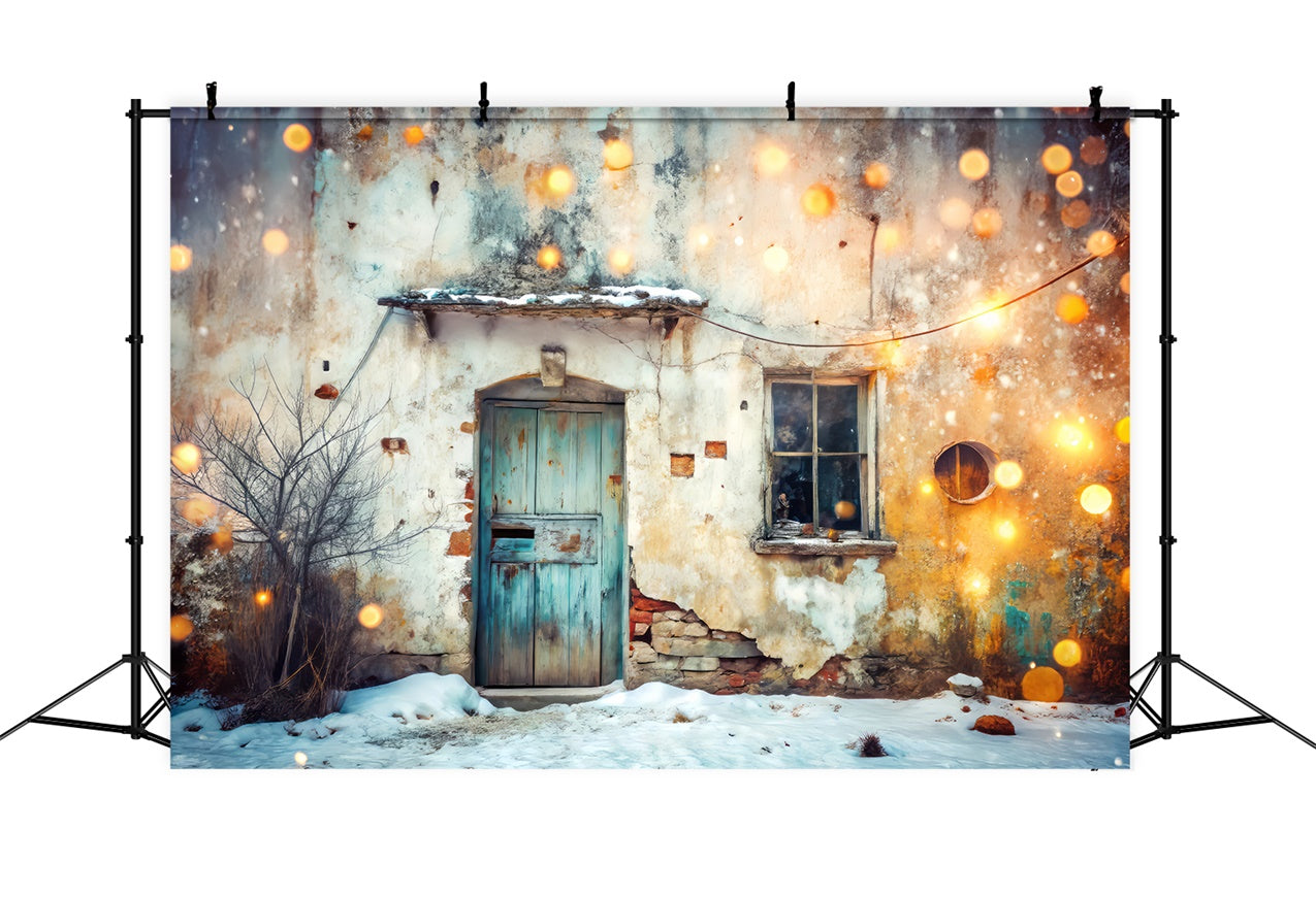 Pet Backdrop Cozy Snow Rustic Cottage Backdrop UK LXX1-291