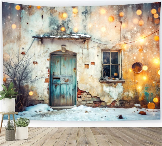 Pet Backdrop Cozy Snow Rustic Cottage Backdrop UK LXX1-291