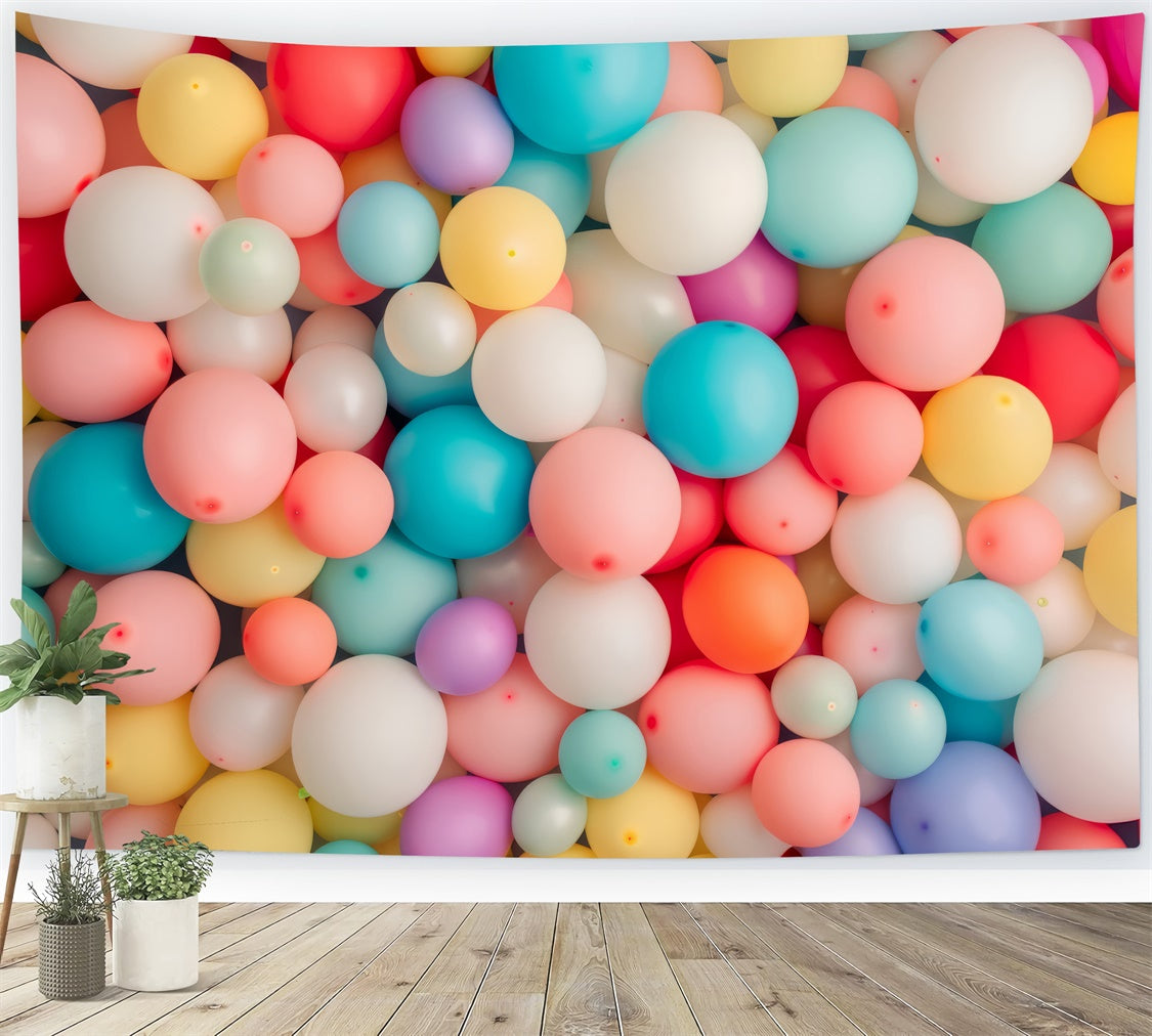 Backdrop Pet Pastel Party Balloon Cluster Backdrop UK LXX1-293