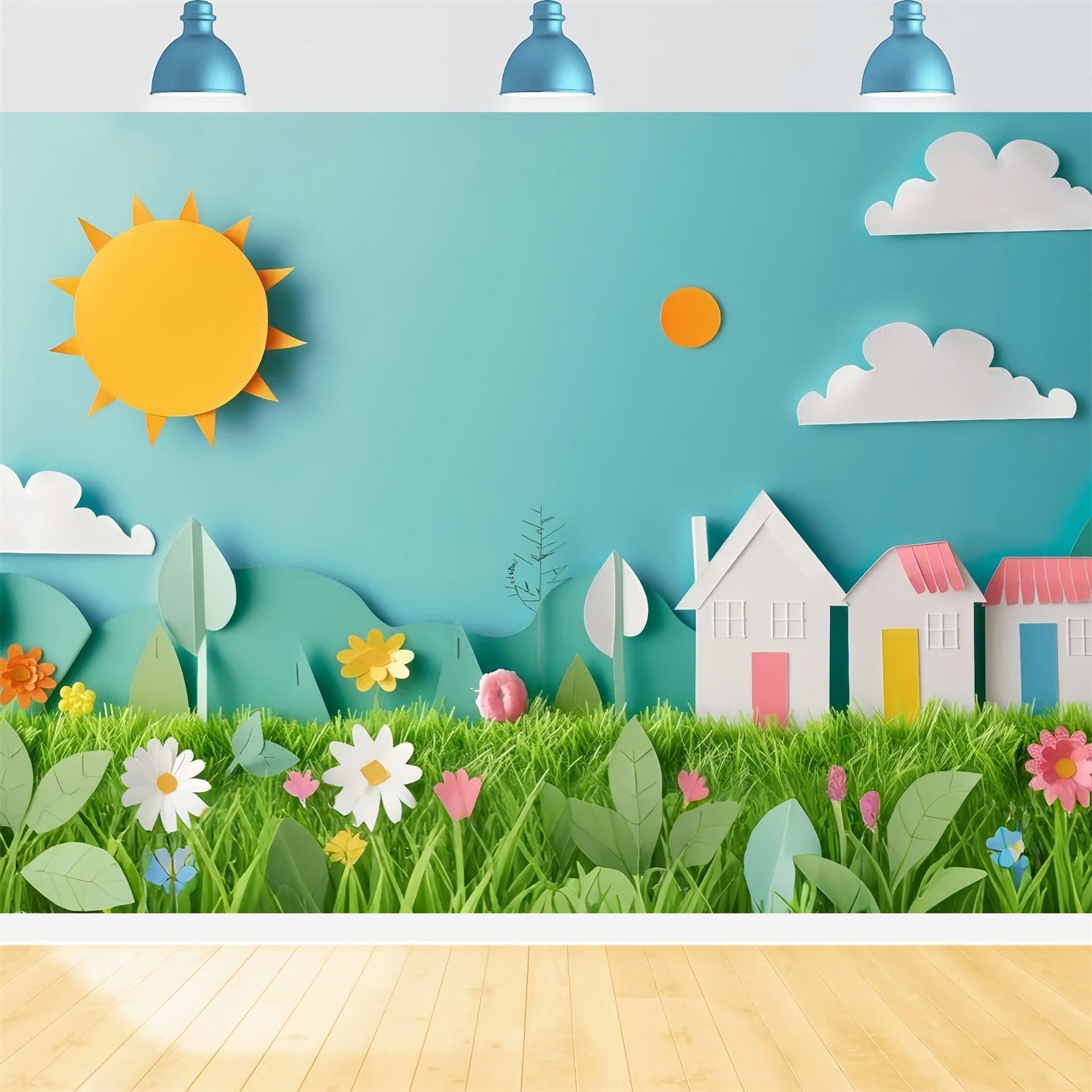 Pet Backdrop Floral Paper Cutout Landscape Backdrop UK LXX1-297