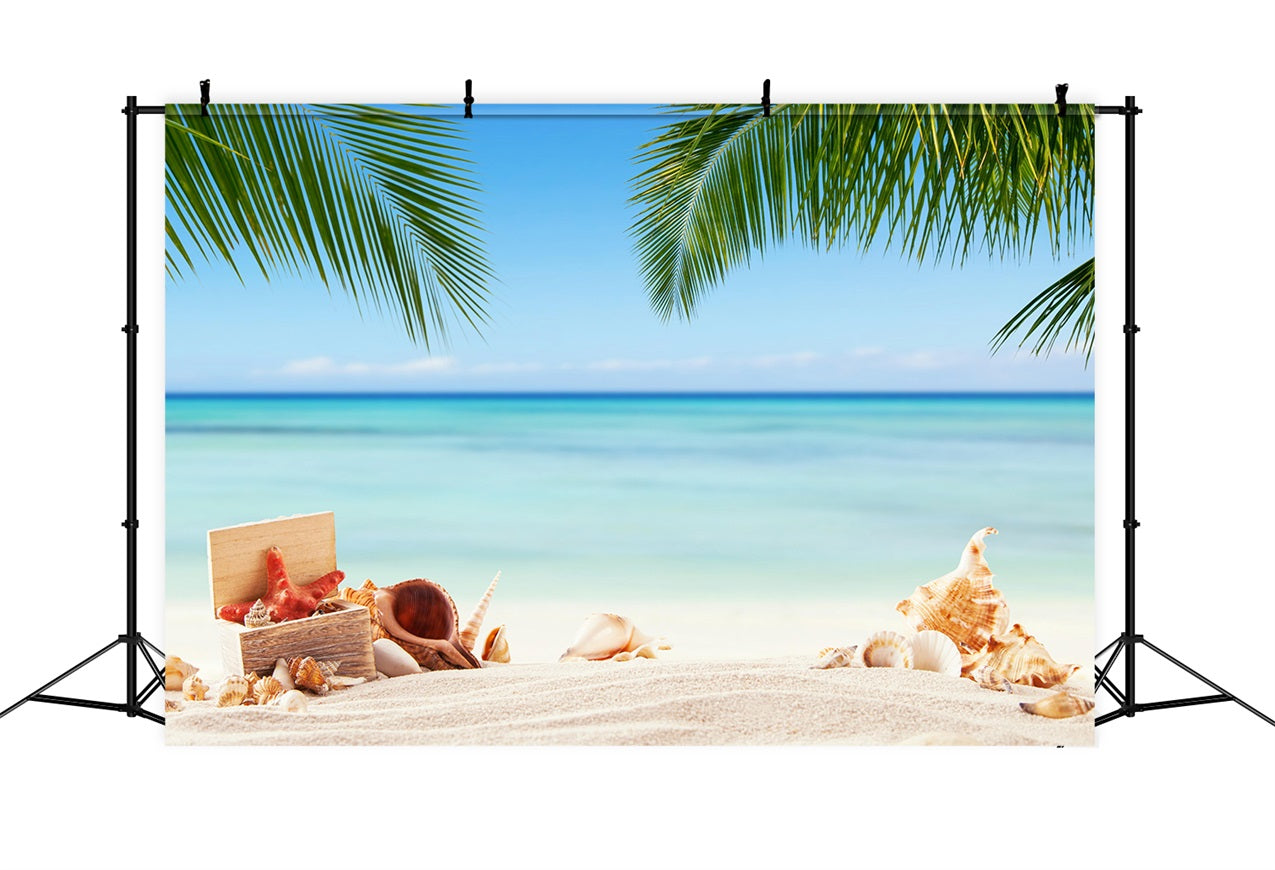 Sky Photography Backdrop Tropical Shells Calm Ocean Backdrop UK LXX1-308