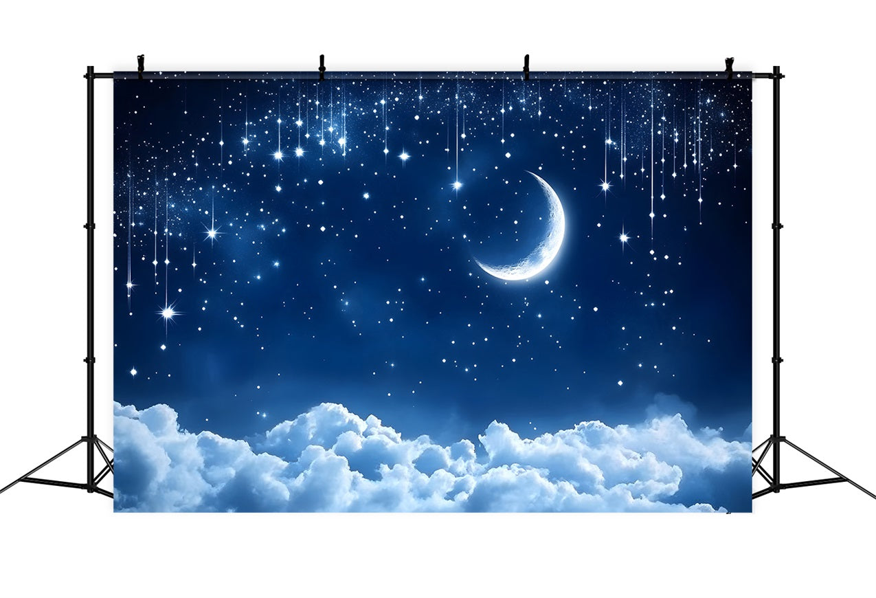 Sky Photography Backdrop Glittering Moon Clouds Backdrop UK LXX1-353