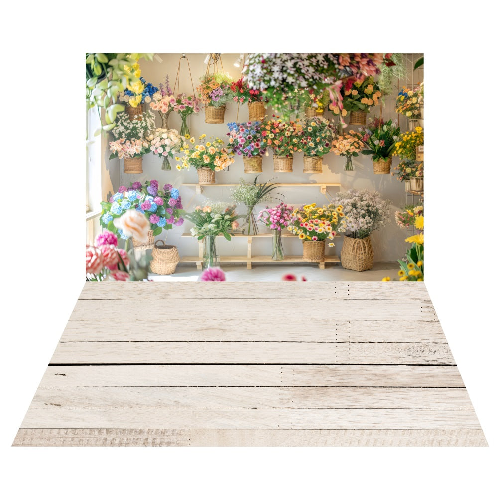 Floral Boutique Display Backdrop+Vintage Farmhouse Floor Backdrop UK LXX2-194