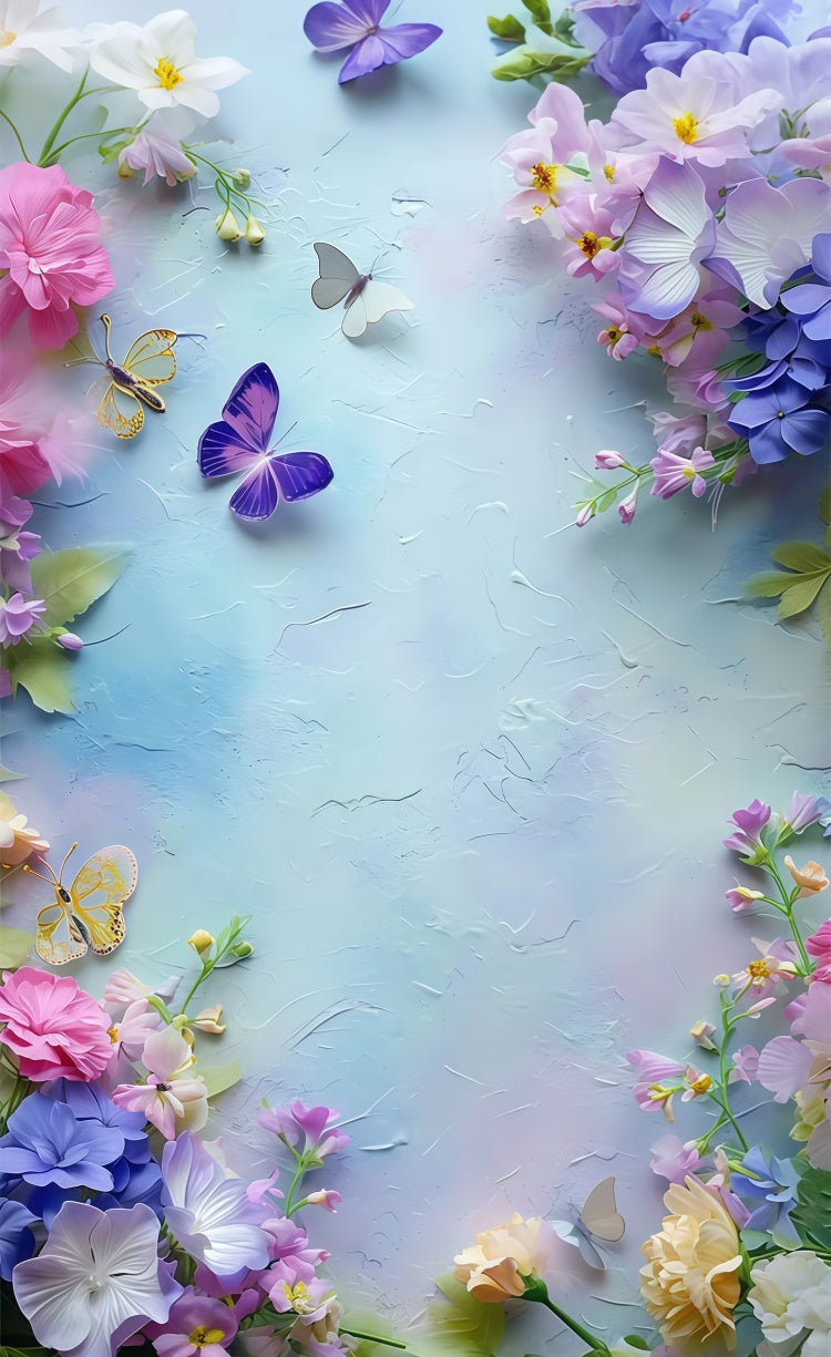 Fine Art Backdrops Butterfly Dance Floral Fantasy Sweep Backdrop UK LXX2-261