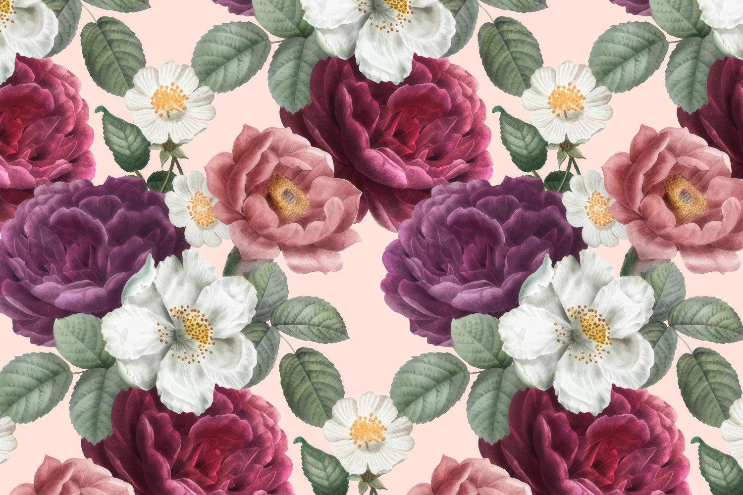Mother's Day Photography Backdrops Vintage Floral Pattern Backdrop UK LXX3-39