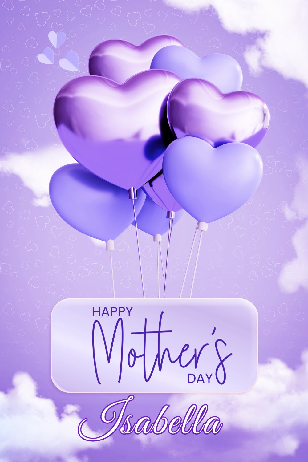 Backdrop For Mothers Day Purple Heart Balloon Custom Backdrop UK LXX3-63