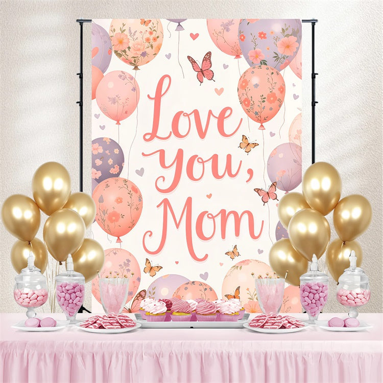 Mother's Day Backdrop Warm Floral Balloon Customized Backdrop UK LXX3-64