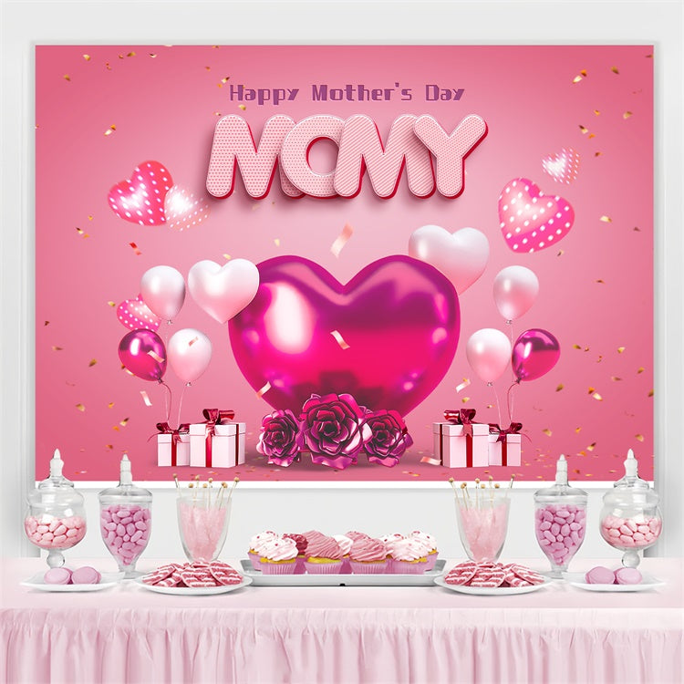 Backdrops For Mother's Day Charming Balloons Rose Custom Backdrop UK LXX3-66