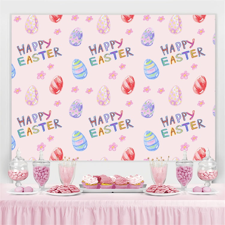 Easter Backdrops Colorful Hand-Painted Egg Customized Backdrop UK LXX3-94