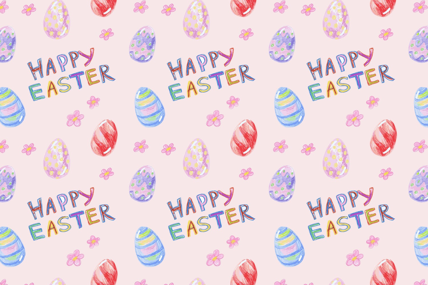 Easter Backdrops Colorful Hand-Painted Egg Customized Backdrop UK LXX3-94
