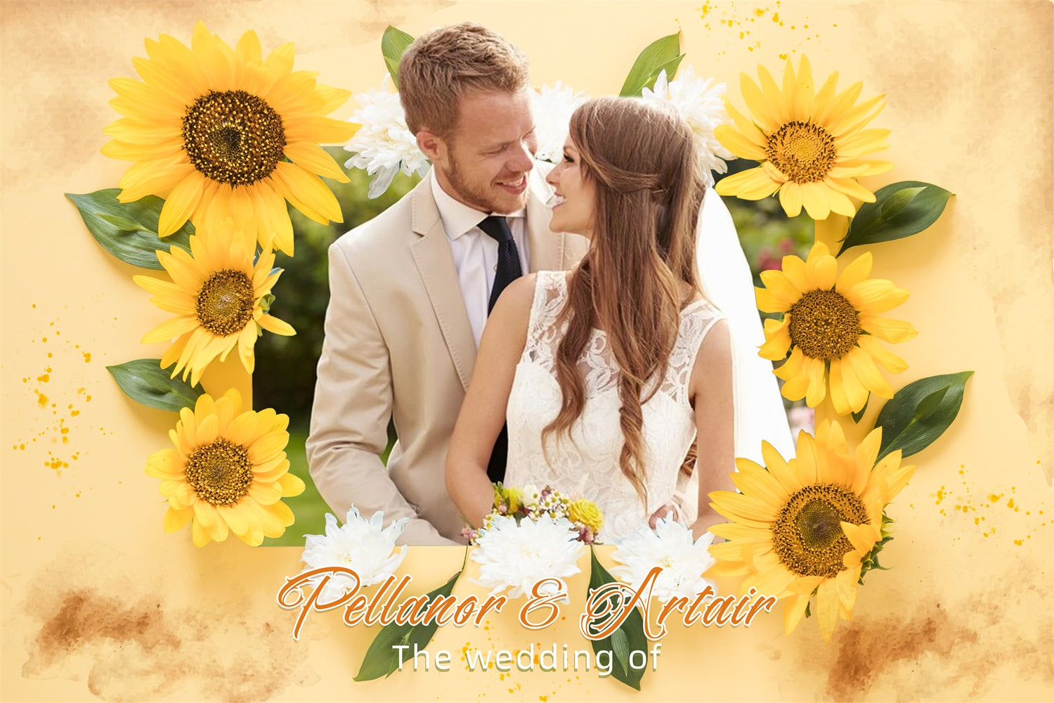 Custom Wedding Photo Backdrops Bright Sunflower Backdrop UK LXX4-108