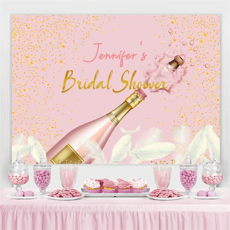 Customized Wedding Backdrop Pink Glitter Feather Backdrop UK LXX4-112