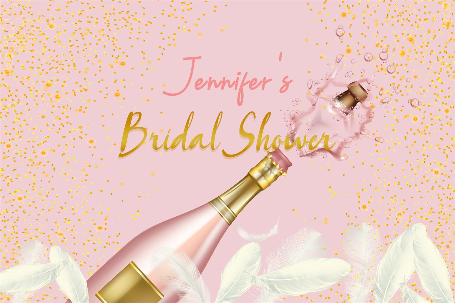 Customized Wedding Backdrop Pink Glitter Feather Backdrop UK LXX4-112