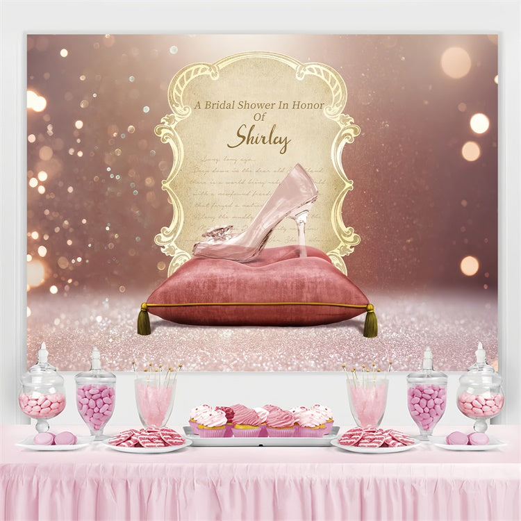 Bridal Shower Backdrop Ideas Fairy Tale Glass Slipper Custom Backdrop UK LXX4-120