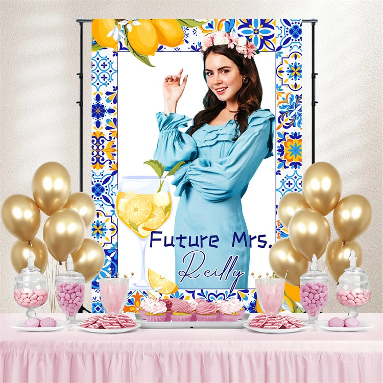 Customized Backdrop For Wedding Bold Floral Lemon Backdrop UK LXX4-125