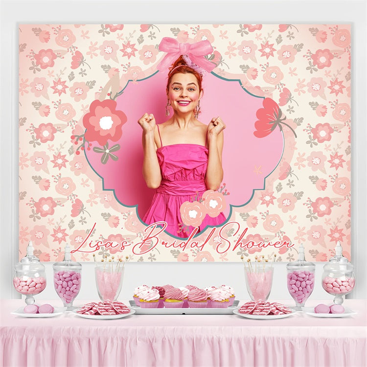 Backdrops For Bridal Shower Playful Pink Garden Customized Backdrop UK LXX4-133