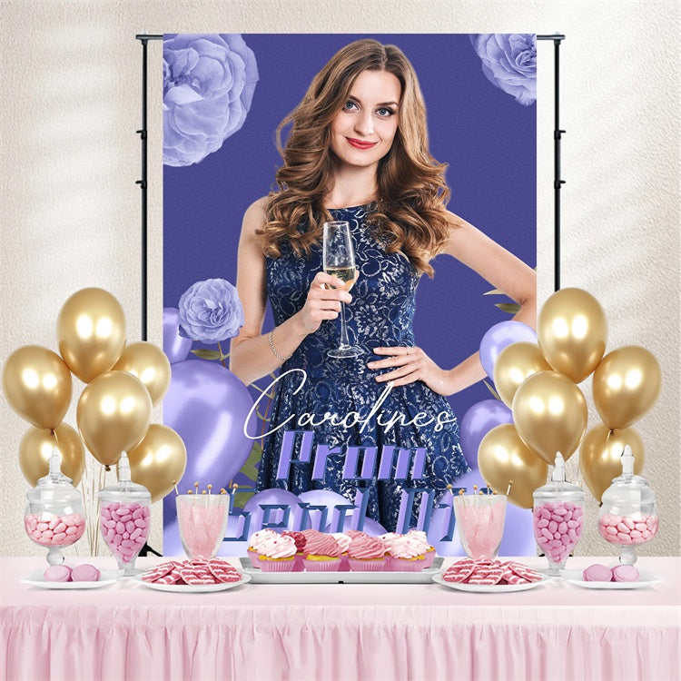 Prom Photo Backdrop Floral Fantasy Graduation Party Backdrop UK LXX4-179