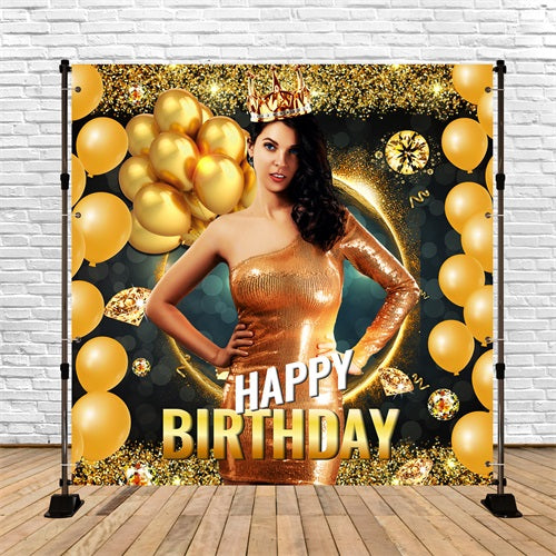 Birthday Backdrops Sparkle Party Balloons Personalized Backdrop UK LXX5-116