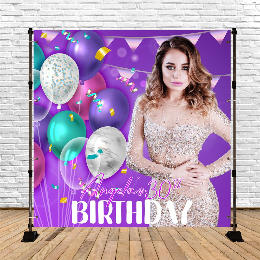 Custom Birthday Backdrops Colorful Balloon 30th Backdrop UK LXX5-143