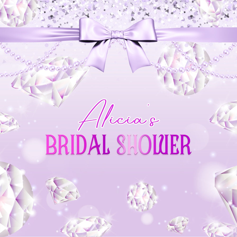 Bridal Shower Backdrop Pastel Purple Diamond Customized Backdrop UK LXX5-155
